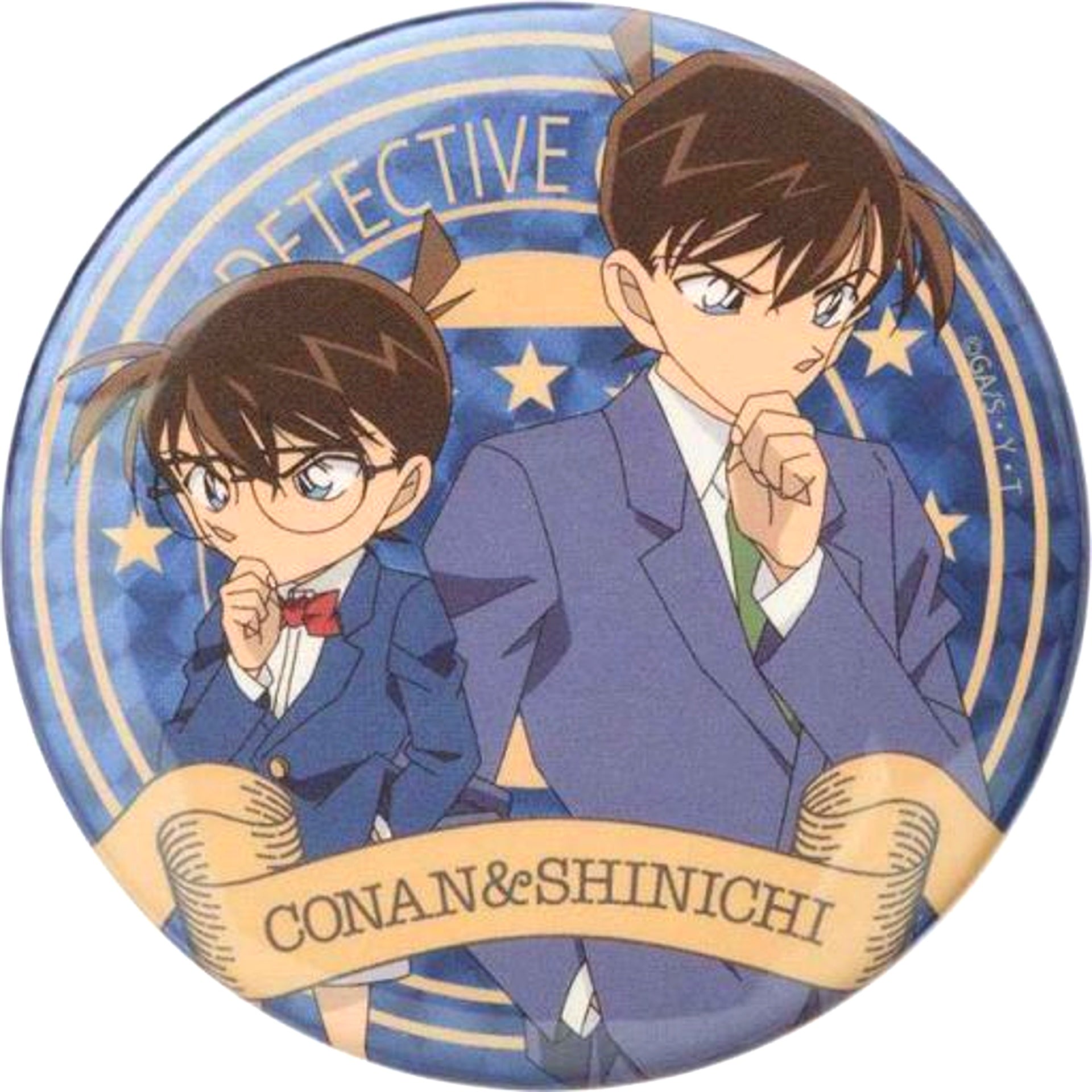 Conan Edogawa & Shinichi Kudo Deep Detective Conan Hologram Button [USED]