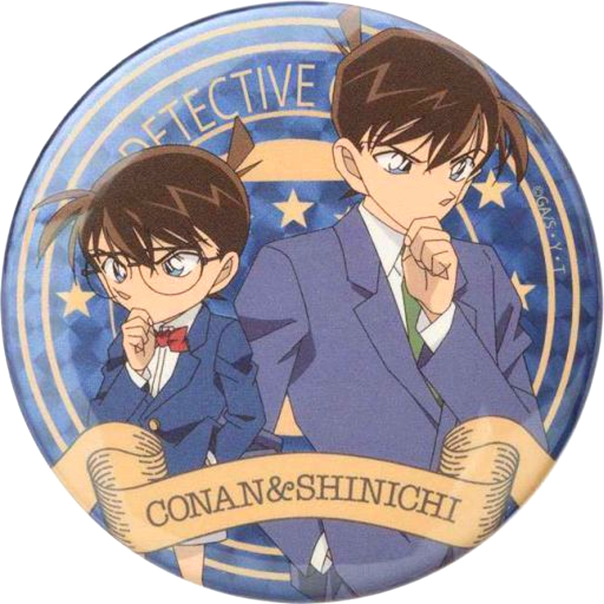 Conan Edogawa & Shinichi Kudo Deep Detective Conan Hologram Button [USED]