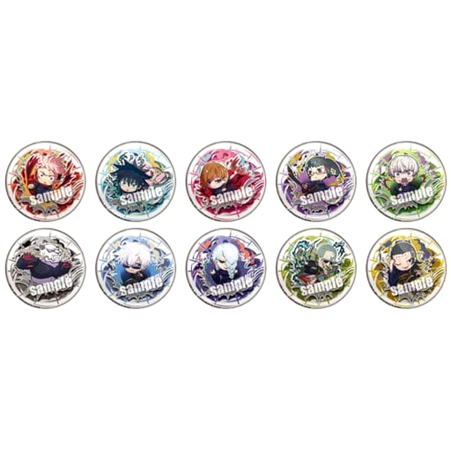 Jujutsu Kaisen Megumi Fushiguro & Others Buchimas! Battle Trading Can Badge All 10 Types Set Buttons [USED]