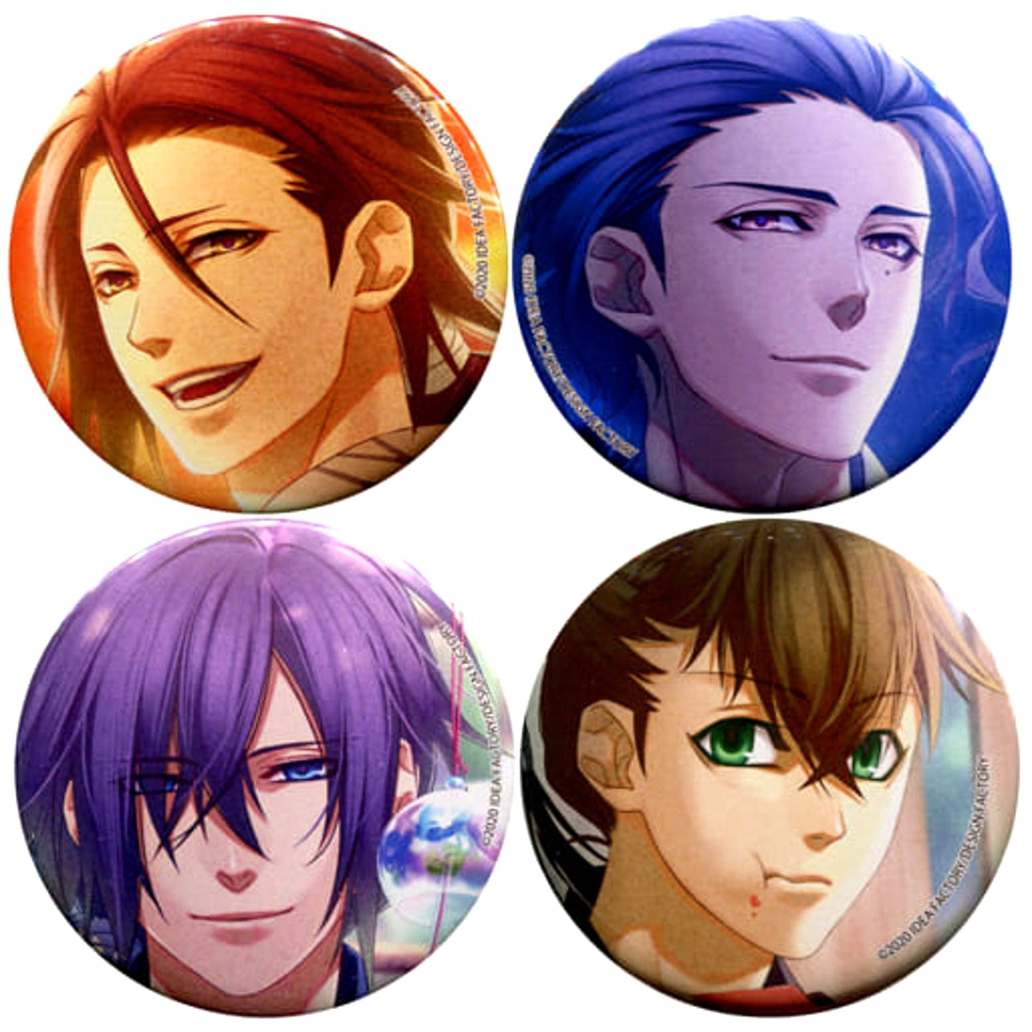 Sanosuke Harada & Others Hakuouki Shinkai: Ginsei no Shou Set of 4 Newly Drawn Chibi Button animate Limited Switch Software Limited Edition Bundled Benefits [USED]