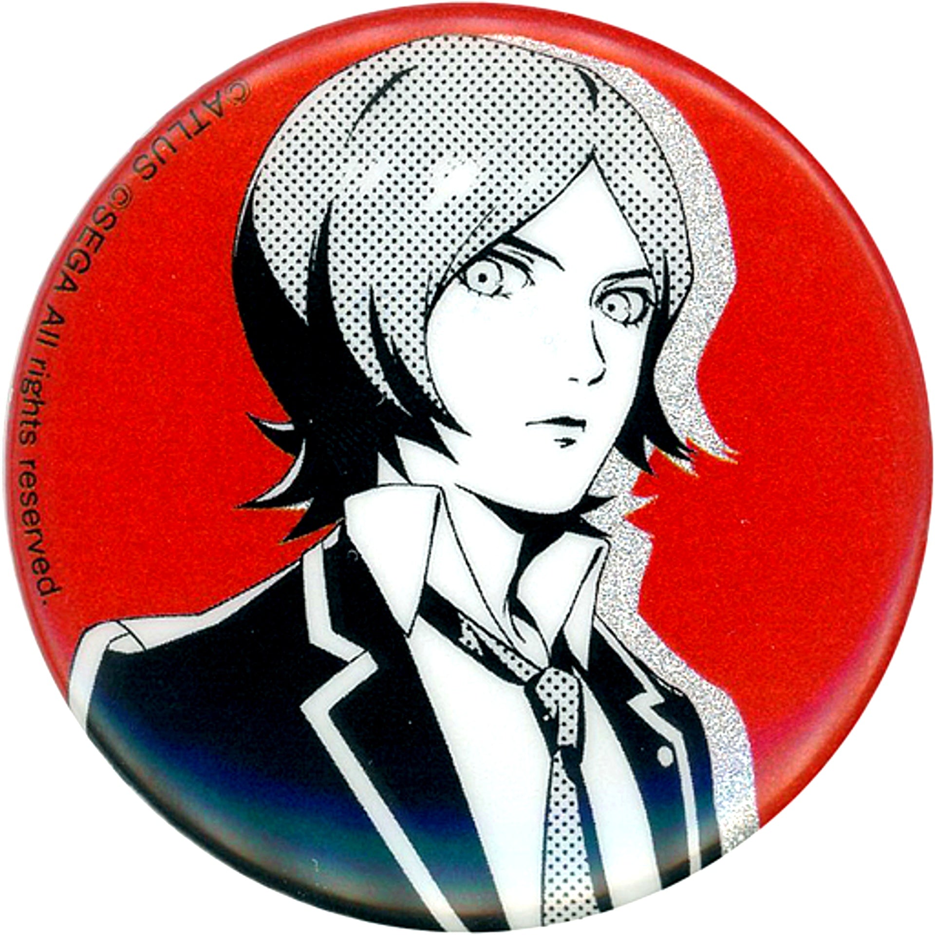 Protagonist Life-Size Persona 2 Innocent Sin Persona 25th Anniversary in Namjatown Glitter Button Collection [USED]