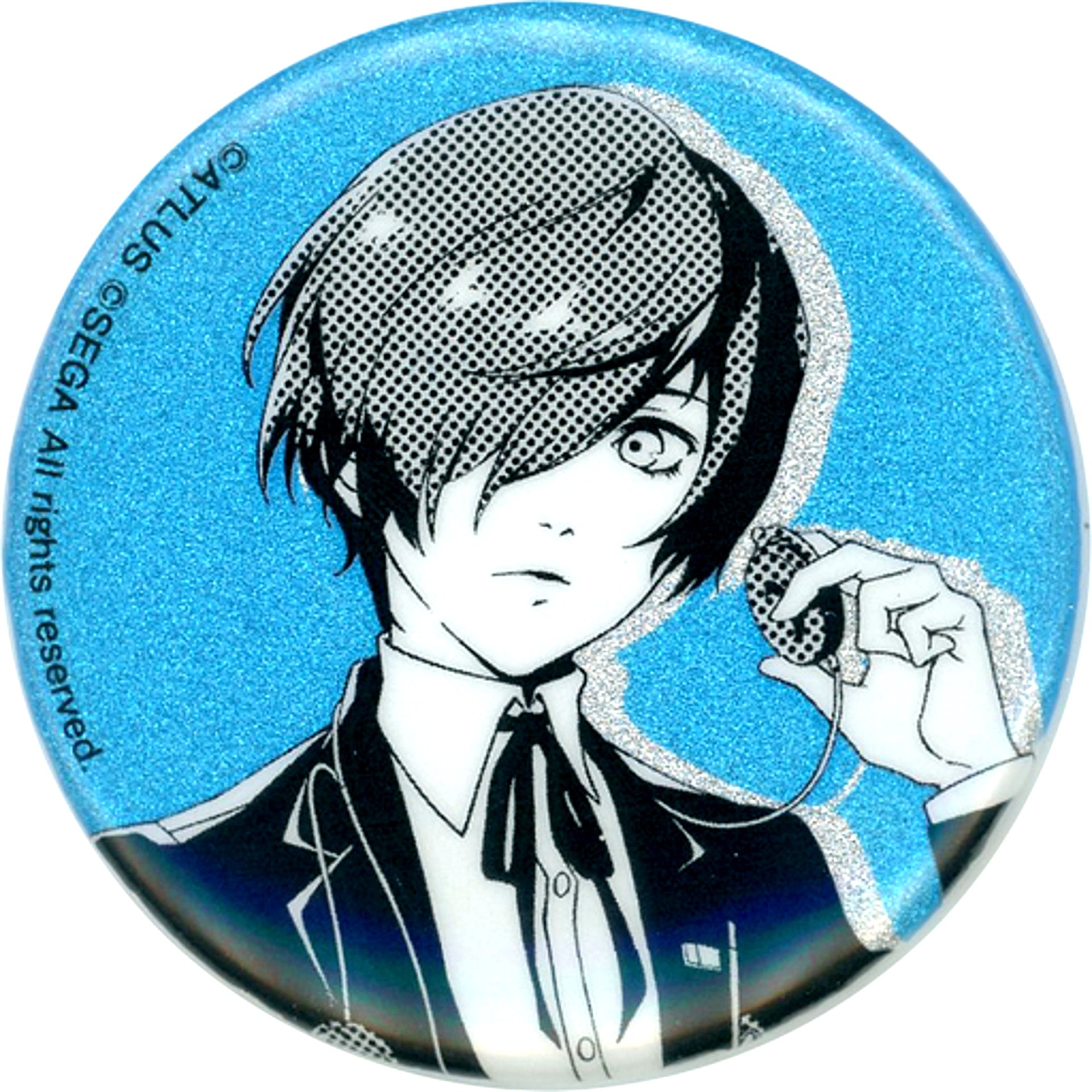 Male Protagonist Life-Size Persona 3 Persona 25th Anniversary in Namjatown Glitter Button Collection [USED]