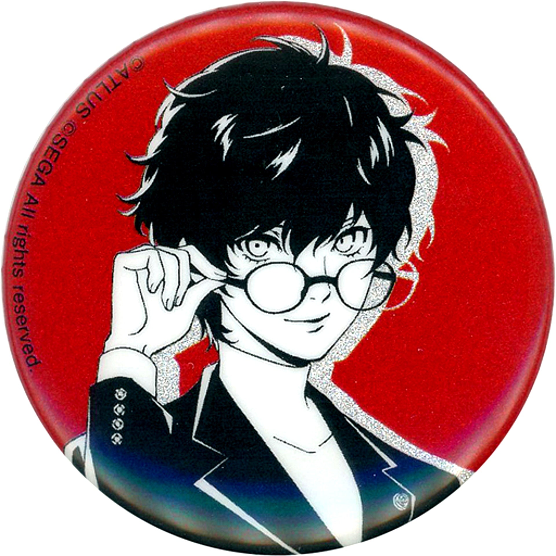 Protagonist Life-Size Persona 5 Persona 25th Anniversary in Namjatown Glitter Button Collection [USED]