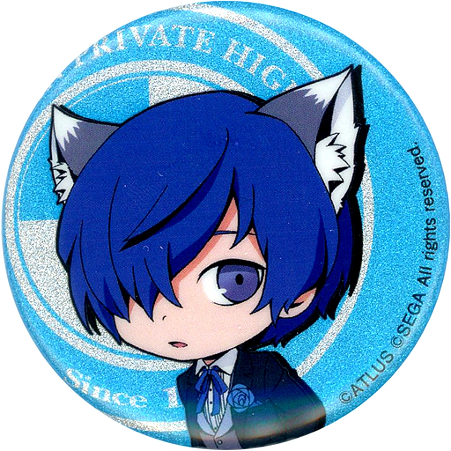 Male Protagonist Mini Character Persona 3 Persona 25th Anniversary in Namjatown Glitter Button Collection [USED]