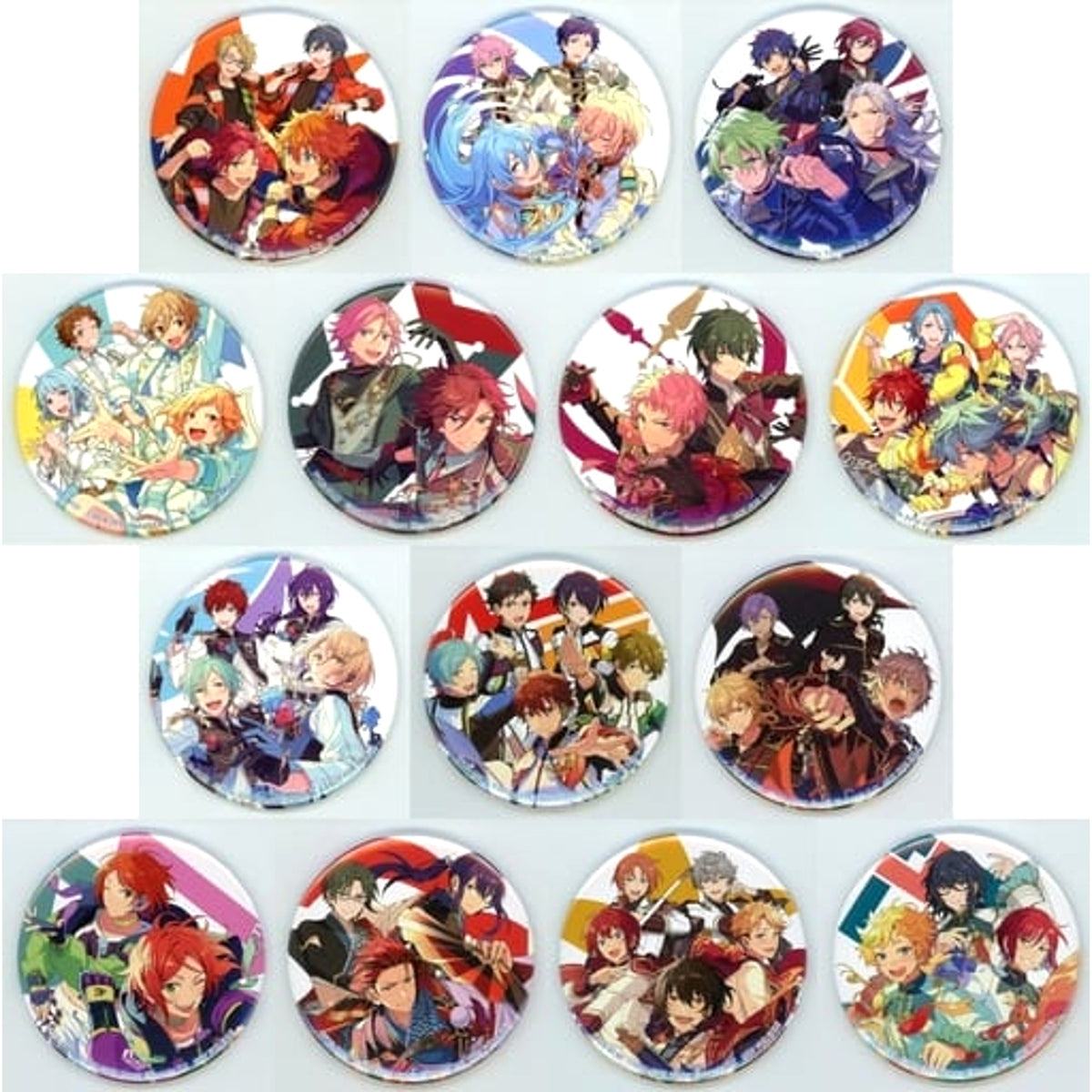 Ensemble Stars!! Trickstar & Others Jacket Design Badge animate Limited ES Idol Song Season 1 Purchase Bonus All 14 Types Set Buttons [USED]