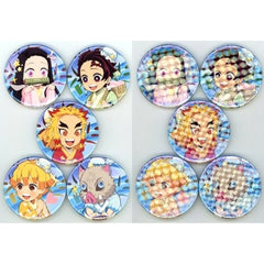 Demon Slayer: Kimetsu no Yaiba Nezuko Kamado & Others 57mm Random Can Badge ufotable Cafe Tanabata Event Limited All 10 Types Set Buttons [USED]