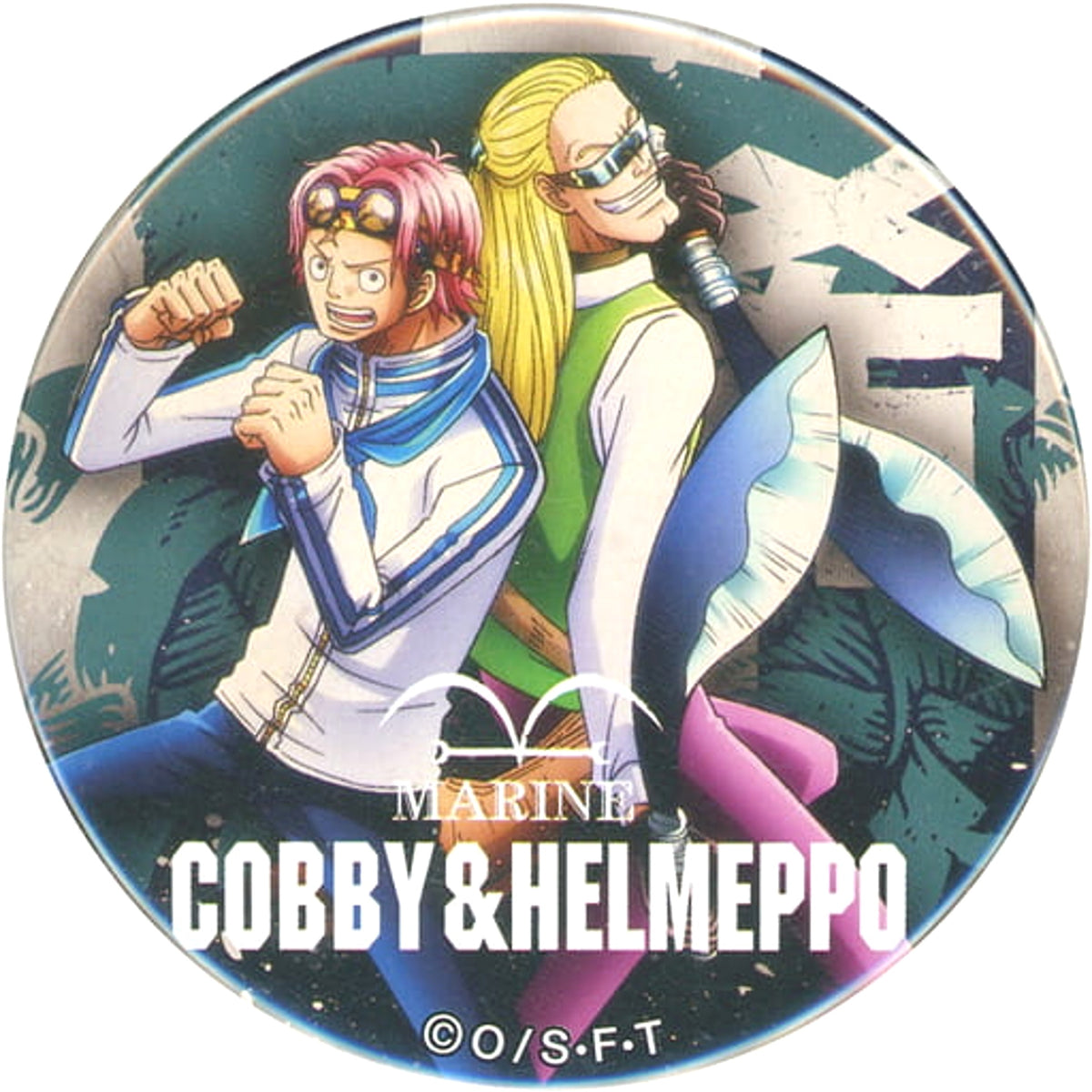 One Piece Coby Helmeppo Yakara Can Badge Part 6 Fire Buttons [USED]