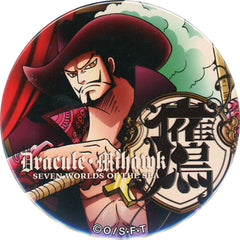 One Piece Dracule Mihawk Yakara Can Badge Part 6 Fire Buttons [USED]