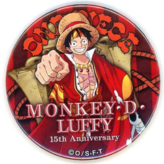 One Piece Monkey D. Luffy 15th Anniversary Can Badge Buttons [USED]
