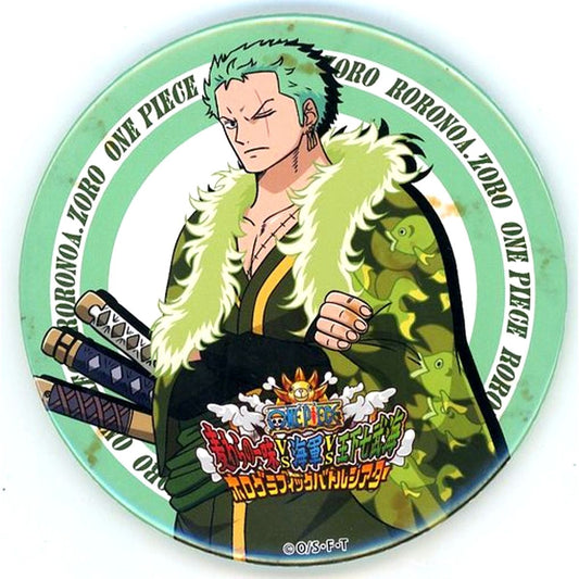 Roronoa Zoro One Piece 75mm Button Straw Hat Pirates vs Navy vs Seven Warlords of the Sea Holographic Battle Theater [USED]