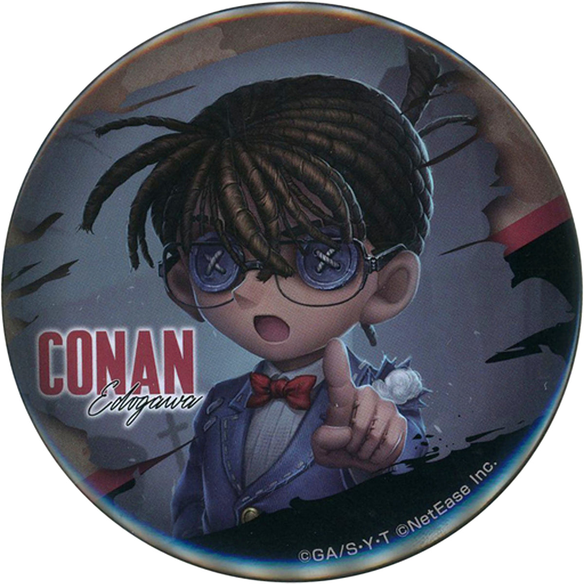 Conan Edogawa D-1 Prize Button Identity V x Detective Conan Sega Lucky Kuji Online [USED]