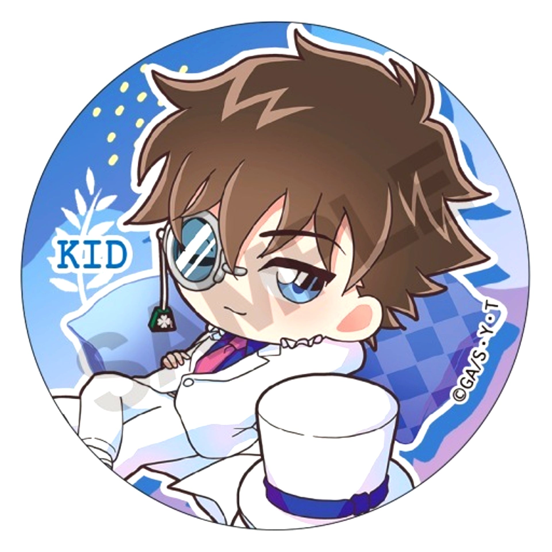 Kaito Kid Detective Conan Trading Button Nobi Koro [USED]