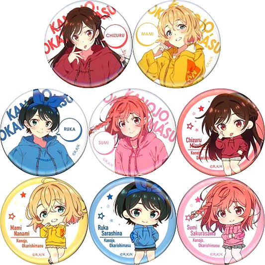 Set of 8 Rent-A-Girlfriend Button Kyaratto Kuji mini Atre Akihabara [USED]