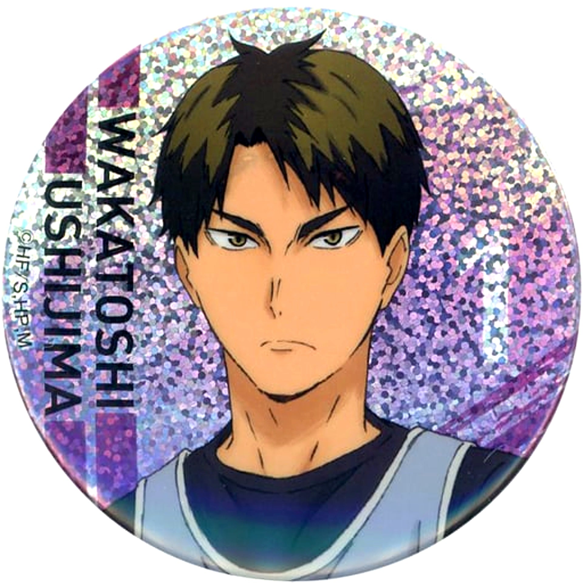 Wakatoshi Ushijima Haikyu!! Store Hologram Character Button Collection Serve [USED]