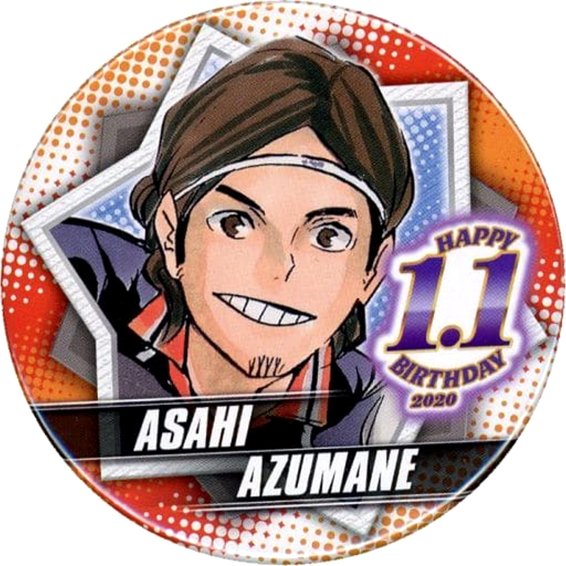 Haikyu!! Azumane Asahi 2020 Birthday Can Badge Buttons [USED]