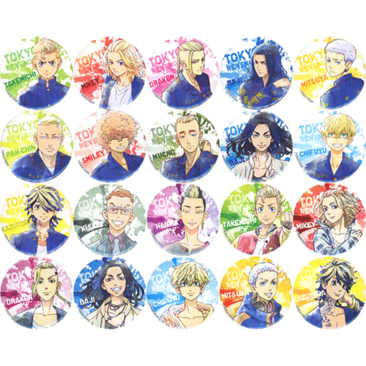 Tokyo Revengers Keisuke Baji & Others Good Luck! Trading Can Badge Vol.2 All 20 Types Set Buttons [USED]