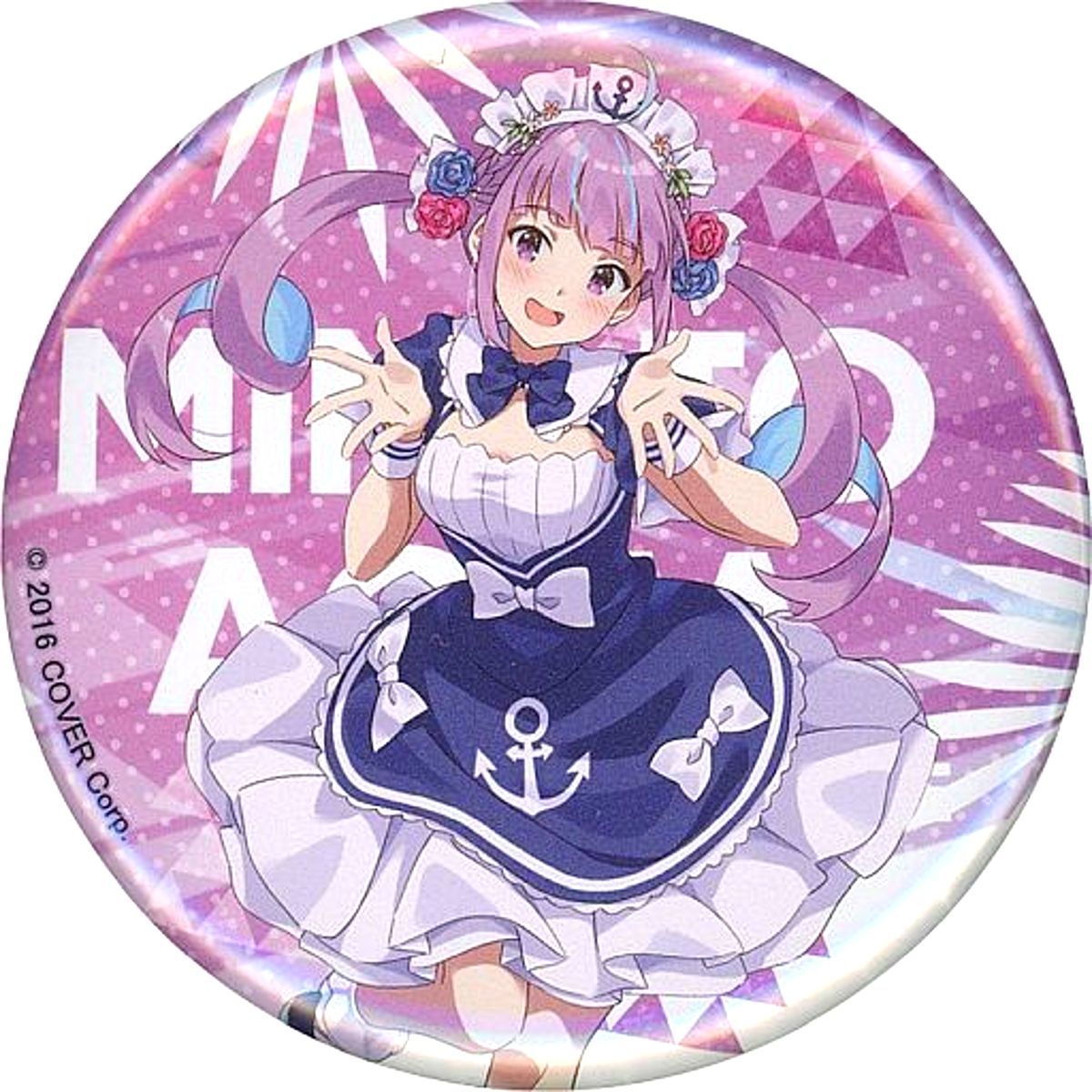 Minato Aqua Full Body Virtual YouTuber Holo Live x JOYPOLIS LOVELY PARTY Trading Button [USED]