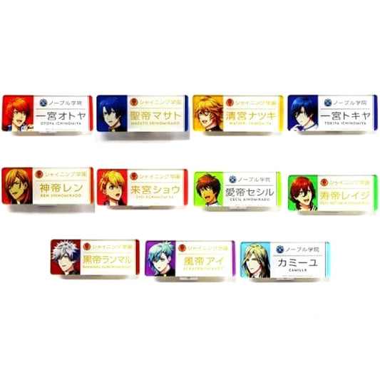 Uta no Prince Sama Shining Live Ranmaru Kurosaki & Others Trading Name Badge Kyouen no Kyoumeikyoku Ver. Bromate 2022 Limited All 11 Types Set Buttons [USED]