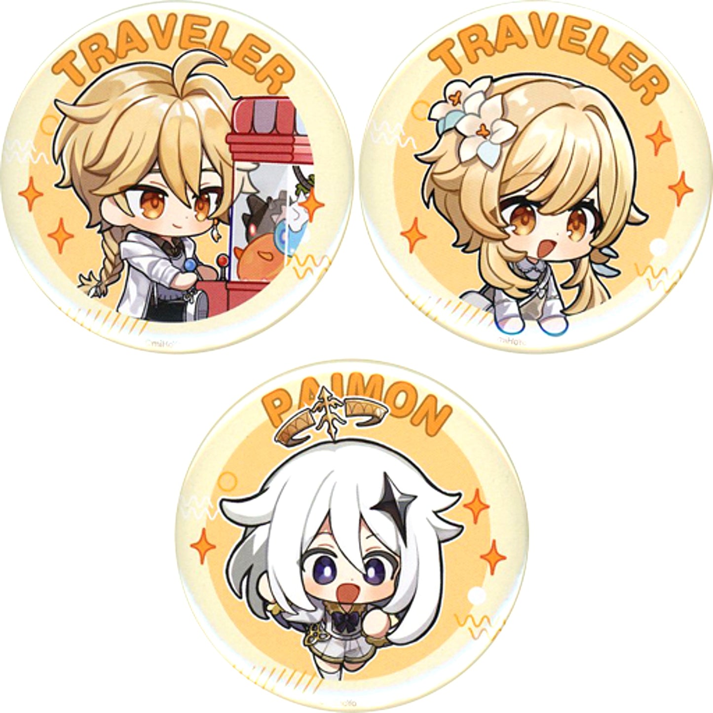 Set of 3 Aether Lumine Paimon Genshin Impact Button HoYoFEST Purchase Bonus [USED]