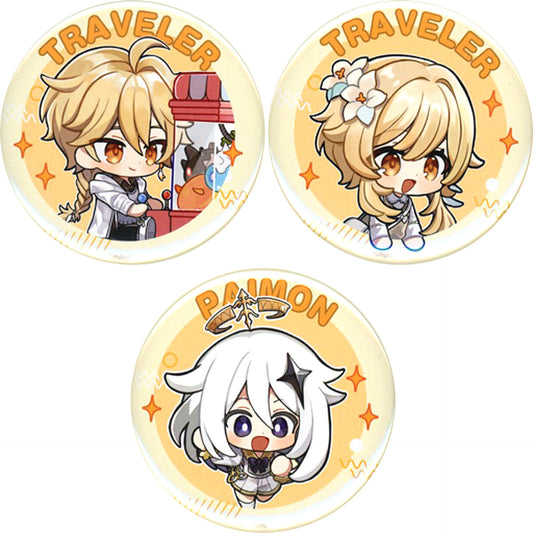 Set of 3 Aether Lumine Paimon Genshin Impact Button HoYoFEST Purchase Bonus [USED]