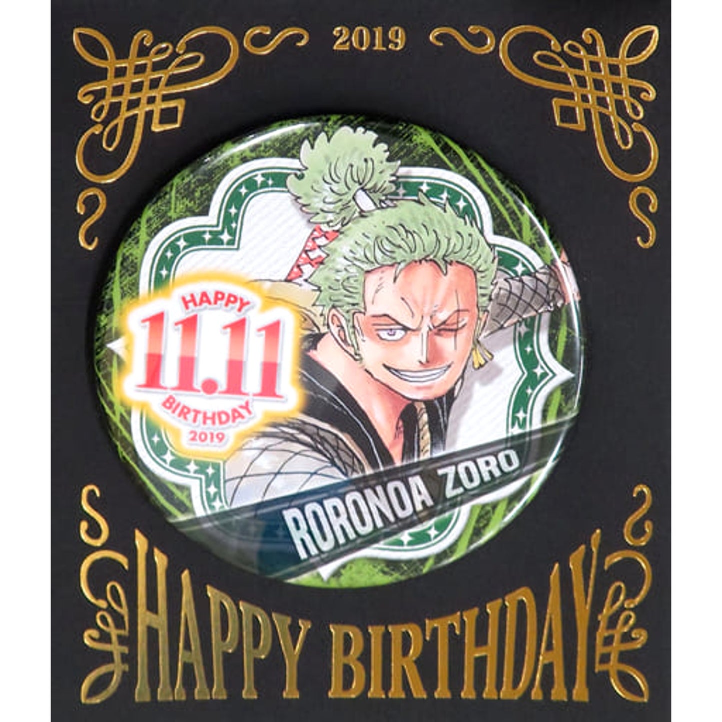 Roronoa Zoro One Piece Birthday Button 2019 [USED]