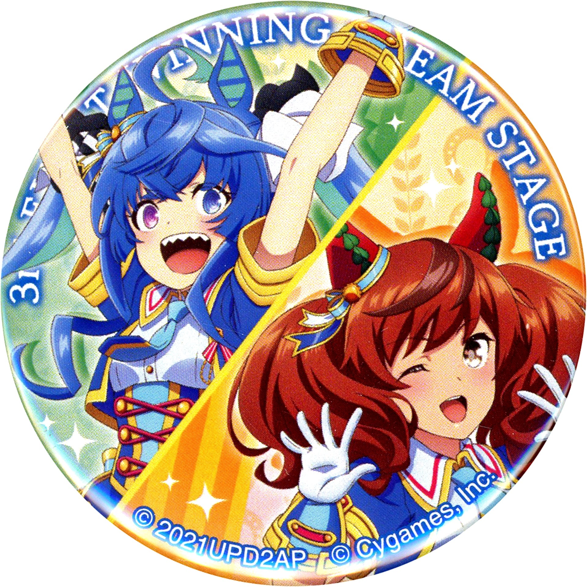 Nice Nature & Twin Turbo Uma Musume Pretty Derby Trading Button 3rd EVENT WINNING DREAM STAGE [USED]