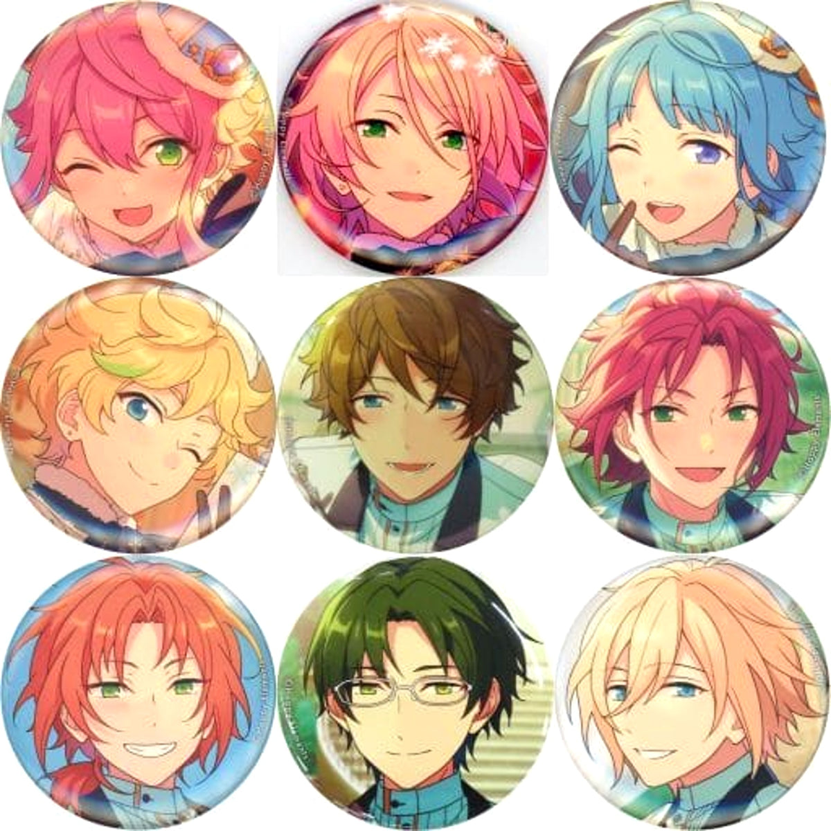 Ensemble Stars!! Touri Himemiya & Others Shuffle Can Badge Branco&Ring.A.Bell Idol Side All 9 Types Set Buttons [USED]