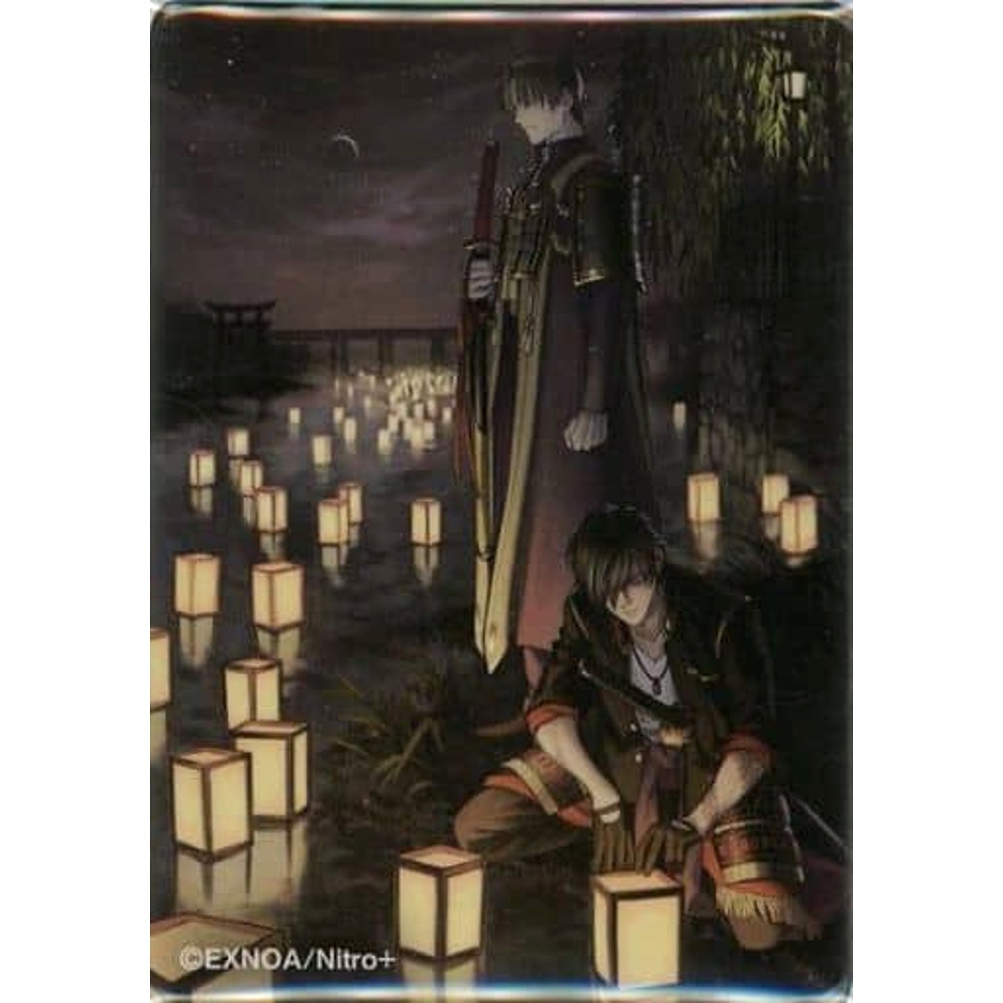 Touken Ranbu ONLINE Okurikara Hiromitsu Heshikiri Hasebe Newly Drawn Illustration Square Can Badge Collection 6 Expedition to the Present World Miyako Musubi Akari Musubi Exhibition Limited Buttons [USED]