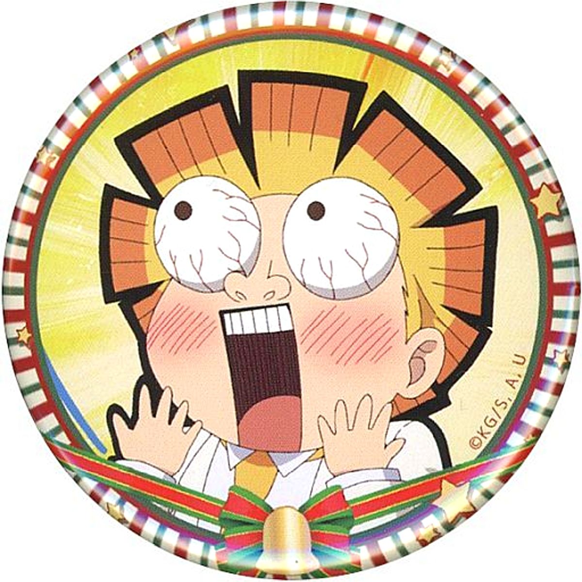 Zenitsu Agatsuma Surprised Demon Slayer: Kimetsu no Yaiba Entertainment District Arc Chuko Ikkan Kimetsu Gakuen Monogatari Christmas Arc ufotable Cafe x Machi Asobi CAFE 57mm Random Button [USED]