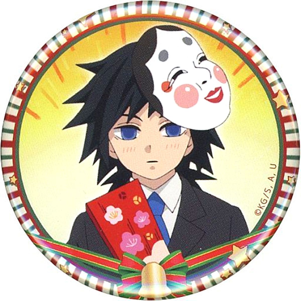 Giyu Tomioka Demon Slayer: Kimetsu no Yaiba Entertainment District Arc Chuko Ikkan Kimetsu Gakuen Monogatari Christmas Arc ufotable Cafe x Machi Asobi CAFE 57mm Random Button [USED]