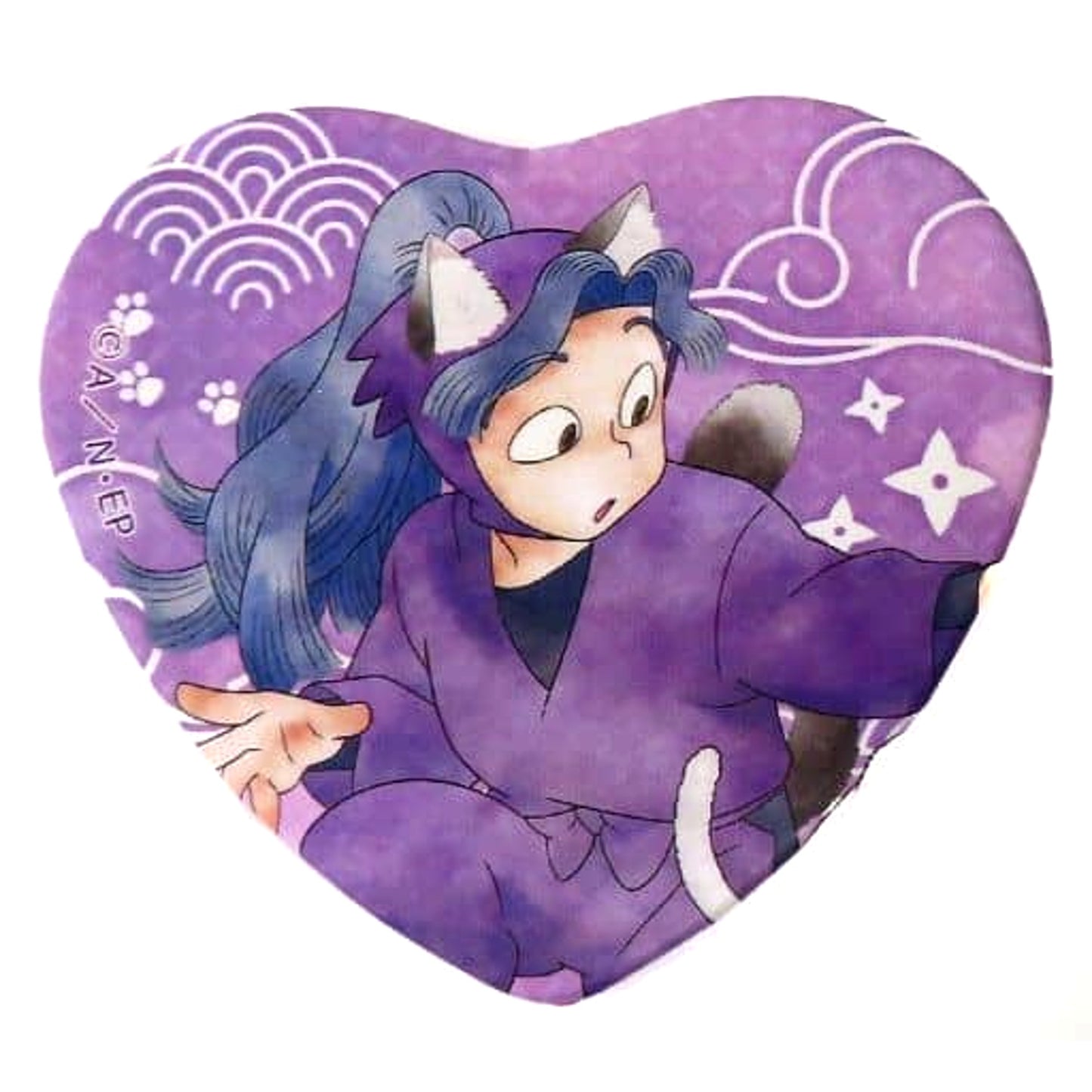 Nintama Rantaro Kihachiro Ayabe Heart Can Badge Collection Big Search Stage at The Cat Mansion Two Namja Town Limited Buttons [USED]