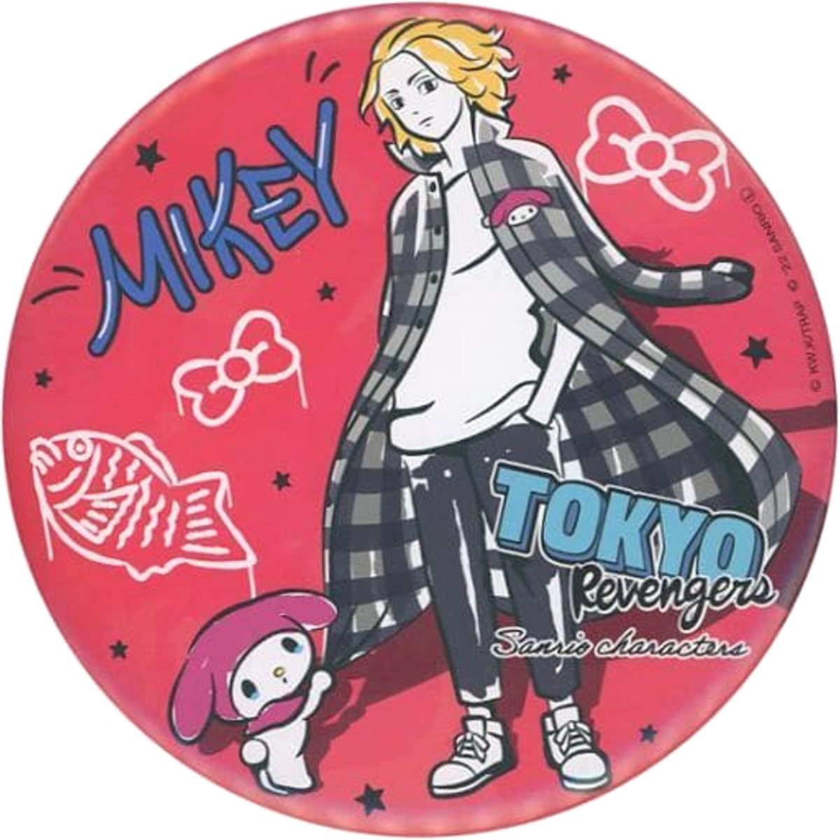 Tokyo Revengers X Sanrio Characters Manjiro Sano My Melody BIG Can Badge Buttons [USED]