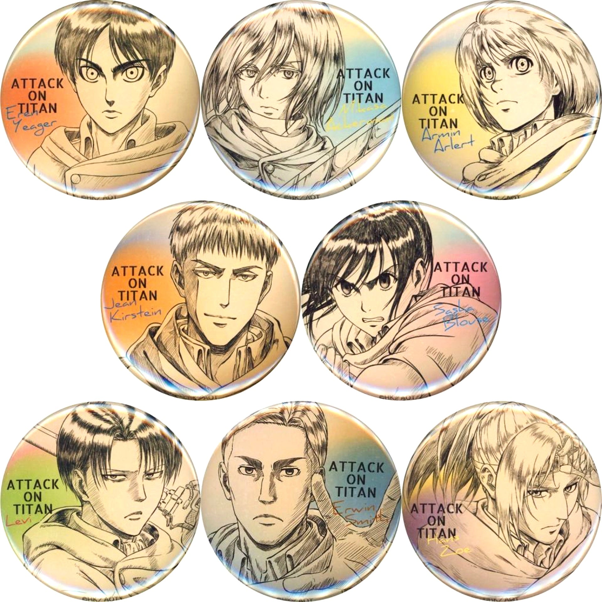 All 8 Types Set Attack on Titan WIT STUDIO Badge Collection Vol. 3 C95 Goods [USED]