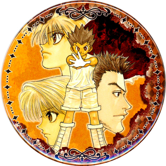 Gon Freecss & Killua Zoldyck & Kurapika & Leorio Paradinight Background Brown Hunter x Hunter Collection Button [USED]