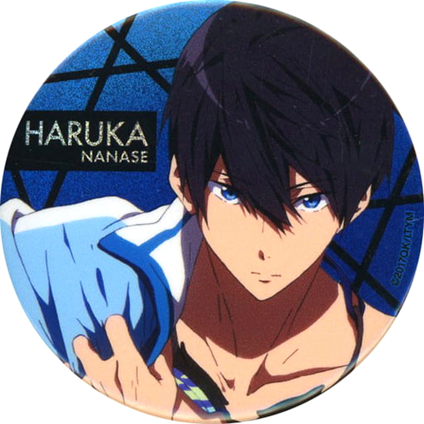 Free! Take Your Marks Haruka Nanase Deep Spirit Ver. Clear Blue Series Hologram Can Badge Buttons [USED]