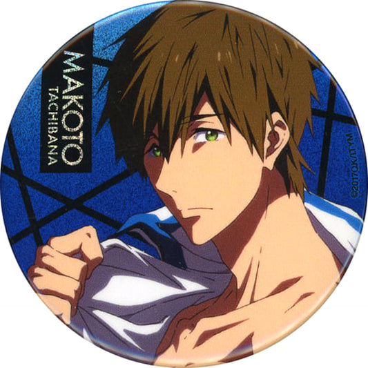 Free! Take Your Marks Makoto Tachibana Deep Spirit Ver. Clear Blue Series Hologram Can Badge Buttons [USED]