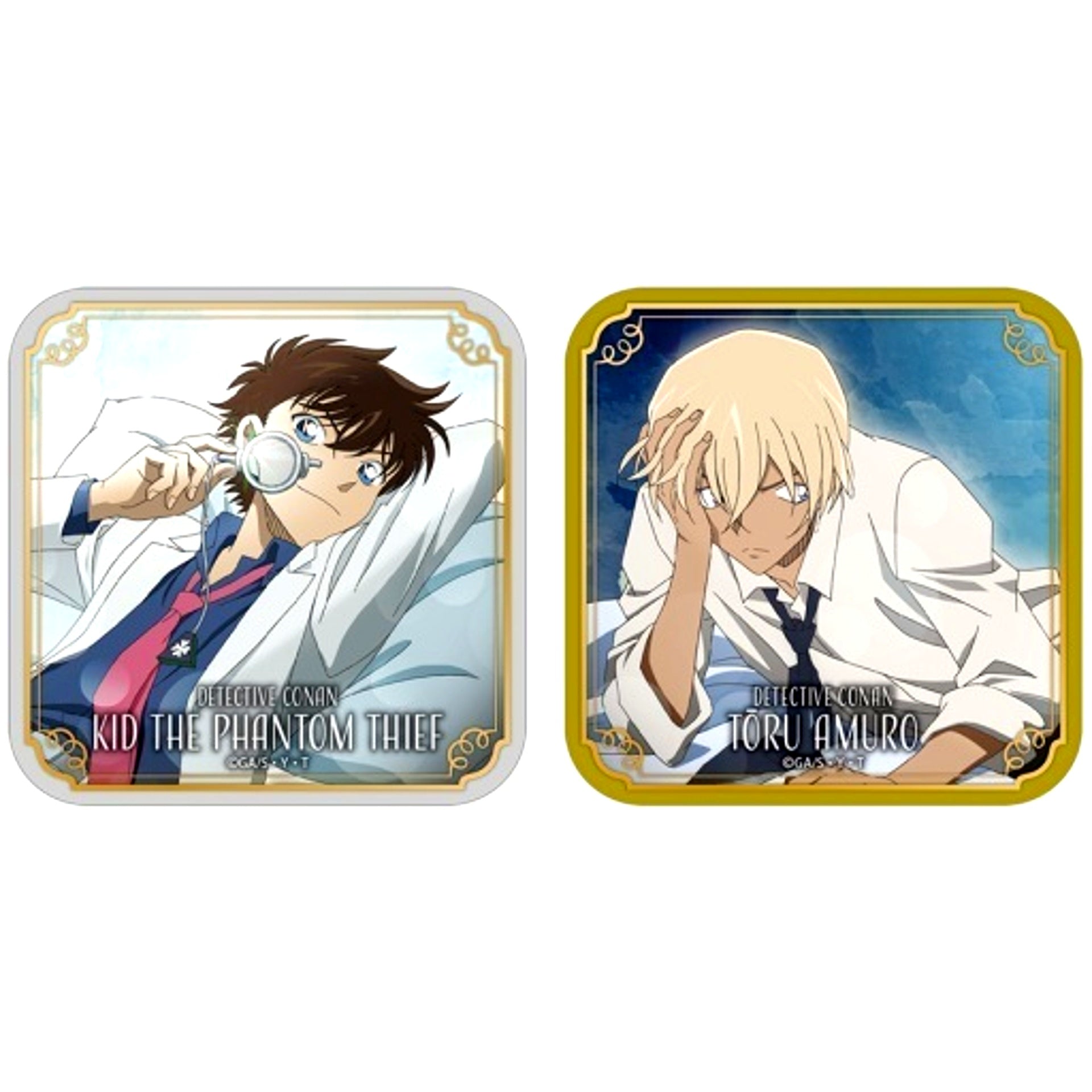 Phantom Thief Kid and Toru Amuro Detective Conan Visual Art Button Set of 2 [USED]