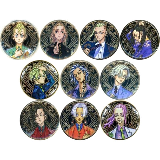 Ken Ryuguji & Others Tokyo Revengers All 10 Types Set Ultimetal Badge Collection Original Art Exhibition Tokyo Manji Revengers Exhibition Limited [USED]