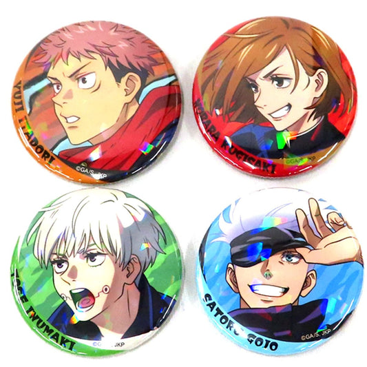 Yuji Itadori, Nobara Kugisaki, Toge Inumaki, Satoru Gojo Jujutsu Kaisen Hologram Button Only from Hologram Button Set A Variety Bag 2022 Jump Shop Limited [USED]