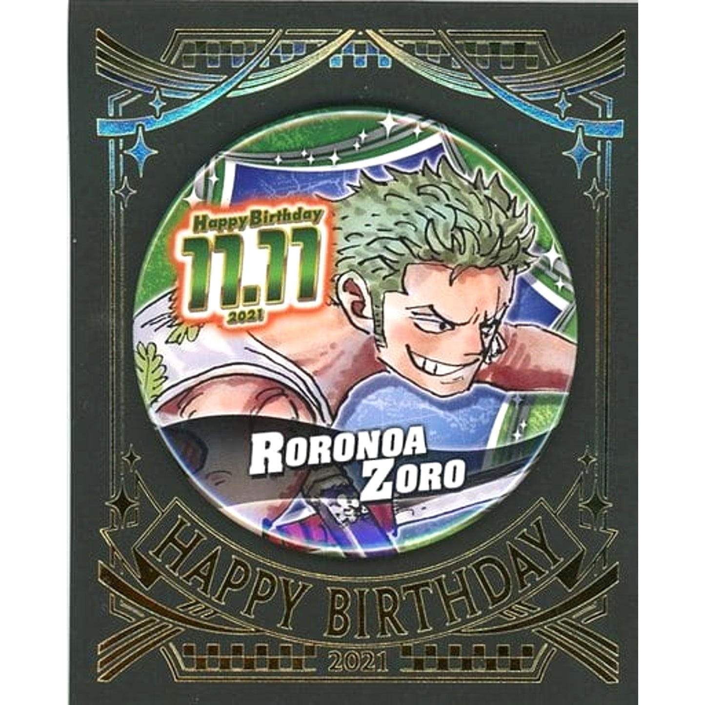 Roronoa Zoro One Piece Birthday Button 2021 [USED]