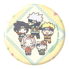 Naruto X Sanrio Characters Group 7 Hello Kitty Hologram Can Badge Collection Group 7 Buttons [USED]