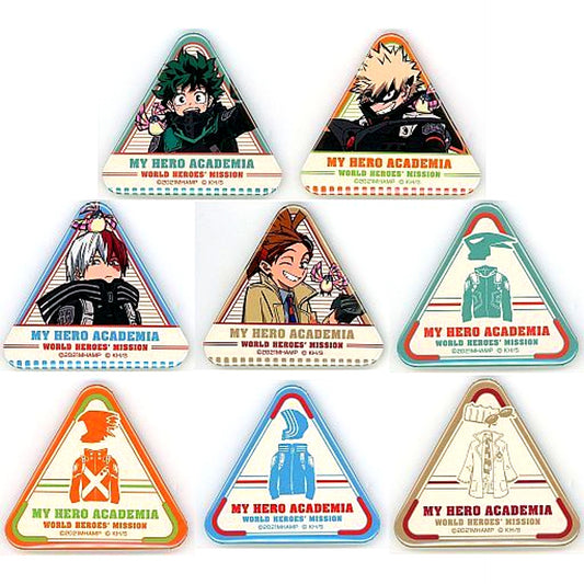 Set of 8 My Hero Academia THE MOVIE World Heroes' Mission x NO ANIME.NO LIFE. TOWER RECORDS CAFE Design Button Collection [USED]