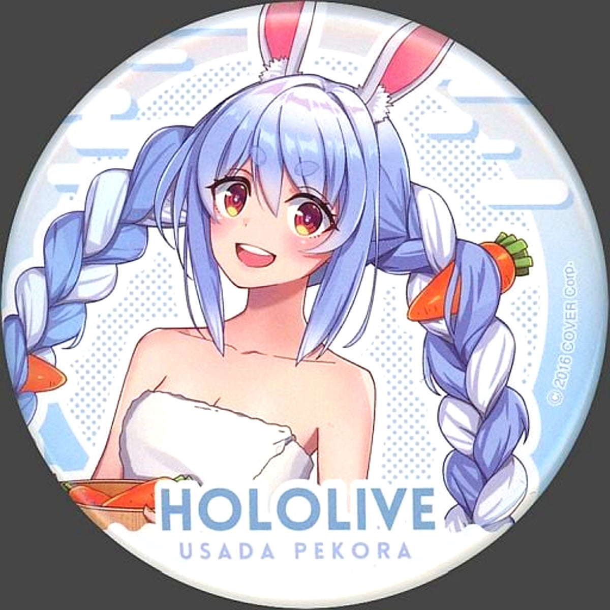 Usada Pekora Furo no Hi Ver. hololive x Gokurakuyu RAKU SPA Furo Life Trading Button [USED]
