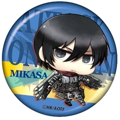 Attack on Titan Mikasa Ackerman Chimi Chara Can Badge Buttons [USED]