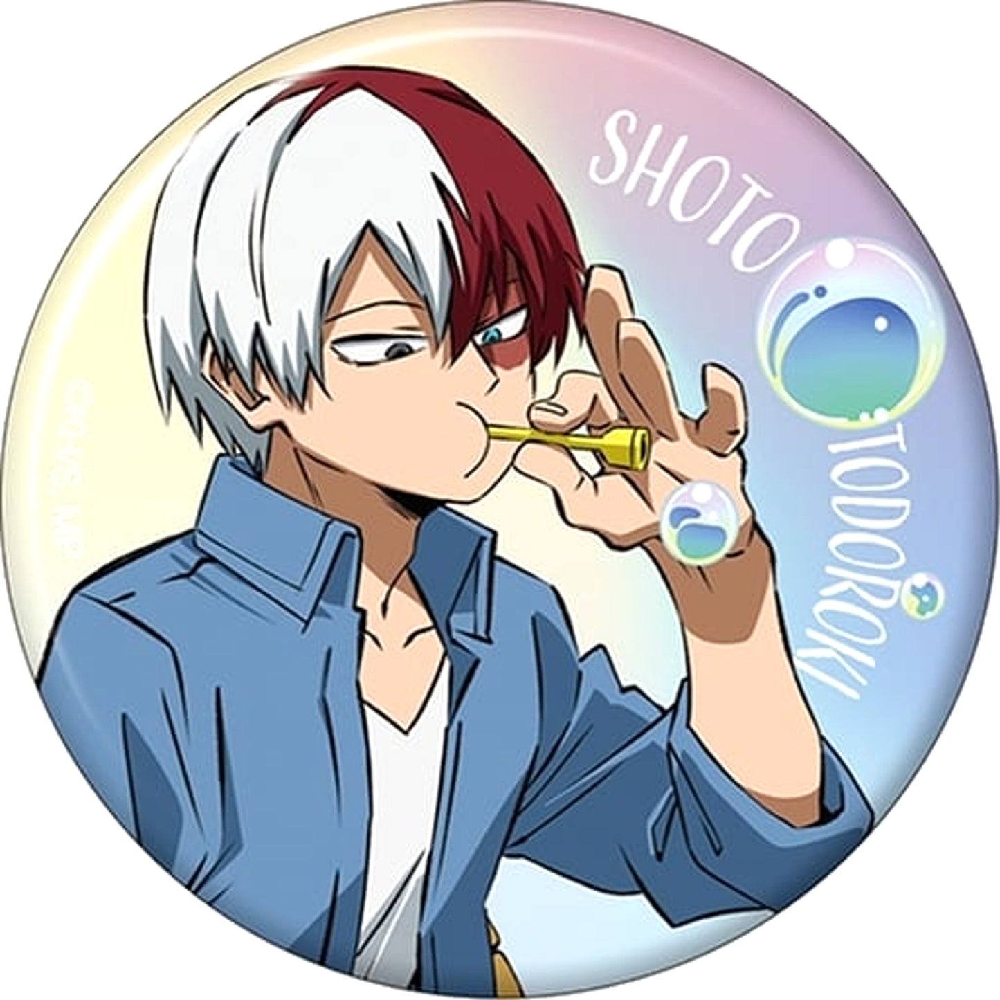 Shoto Todoroki My Hero Academia Chara Badge Collection Soap Bubbles [USED]