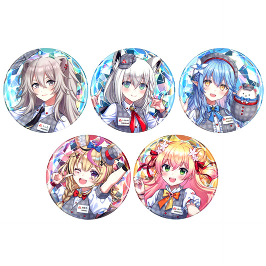 Set of 5 Group Full Body Virtual YouTuber Hololive Hologram Button in Fuji-Q Highland 2021 [USED]