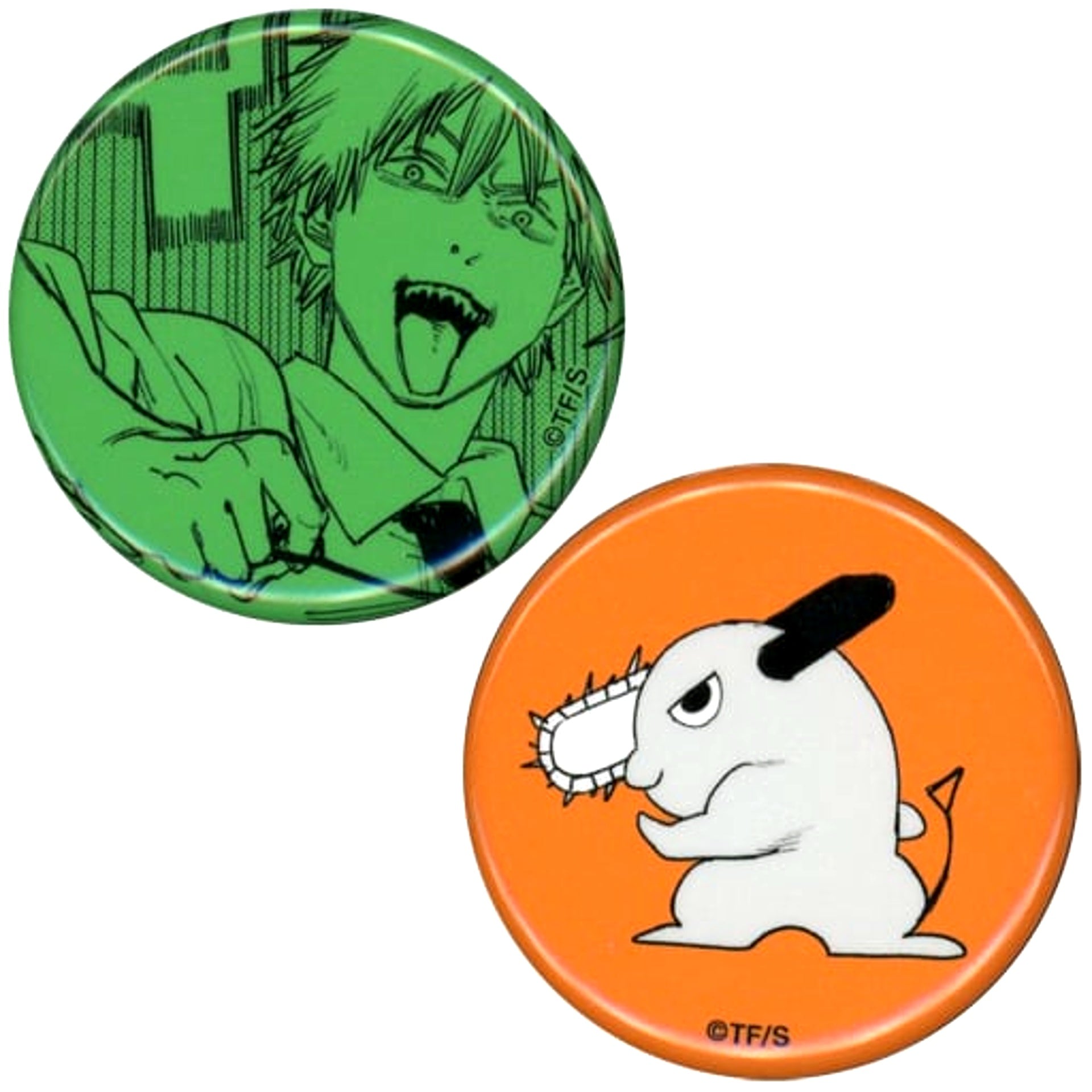 Set of 2 Denji & Pochita Chainsaw Man Single Item Button Jump Characters Store Ltd [USED]