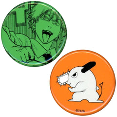 Set of 2 Denji & Pochita Chainsaw Man Single Item Button Jump Characters Store Ltd [USED]