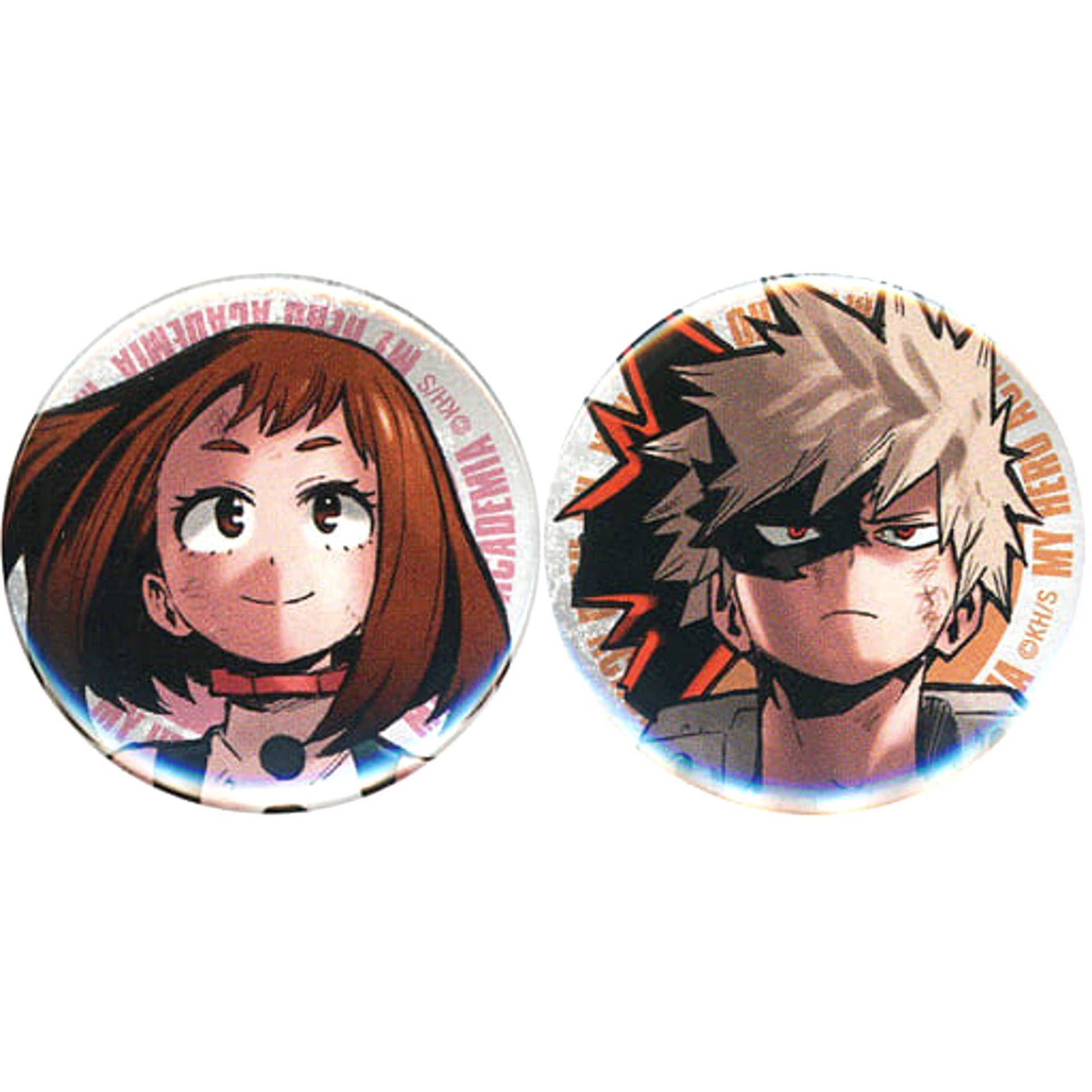My Hero Academia Ochaco Uraraka Katsuki Bakugo Special Can Badge 7net Limited Included with 2019 Daily Calendar Set of 2 Buttons [USED]