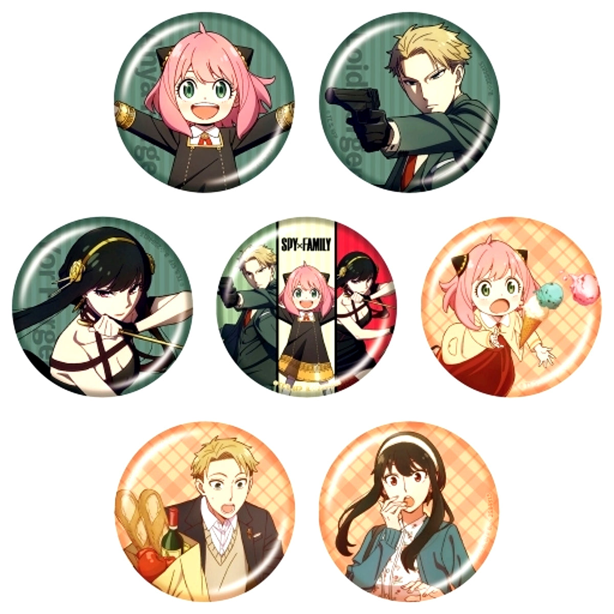 Set of 7 Spy x Family Capsule Button Collection [USED]